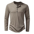 Camiseta Masculina Manga Longa Gola Henley Itajaí