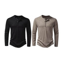 Camiseta Masculina Manga Longa Gola Henley Itajaí